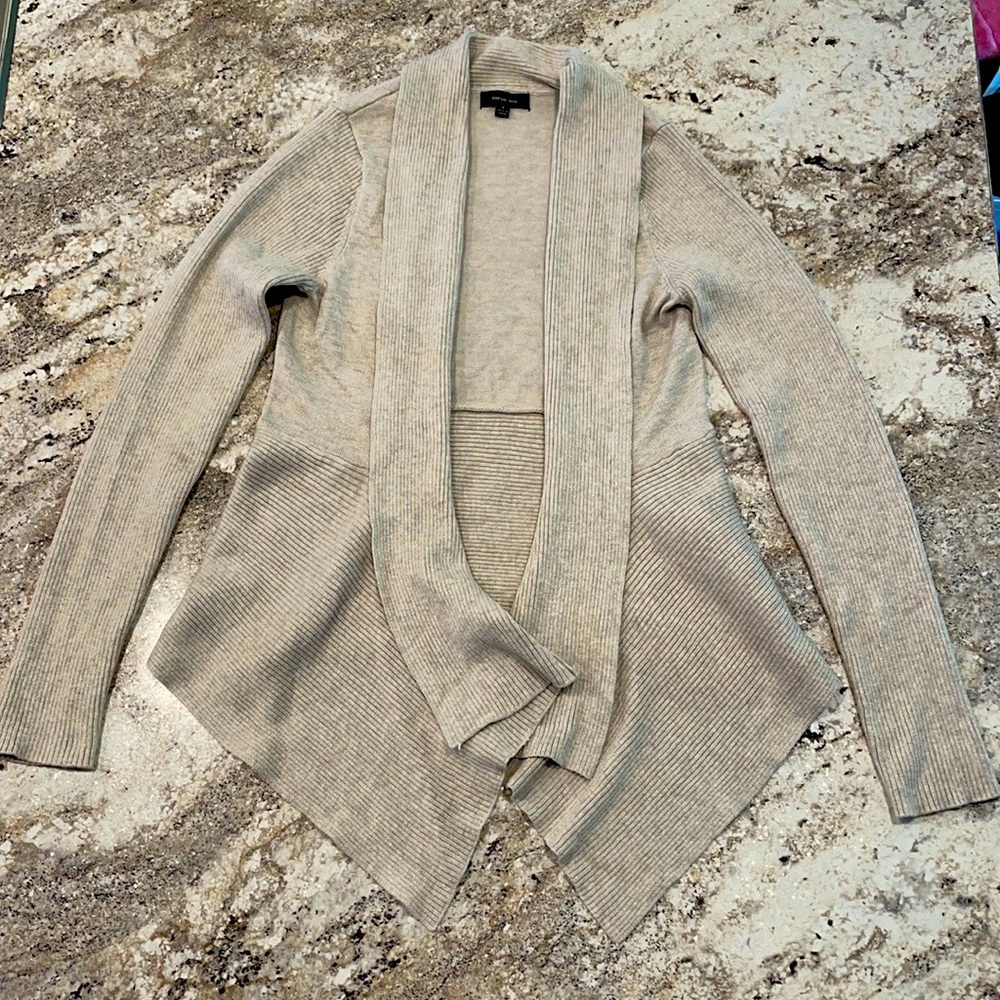 Verve Ami Oatmeal Heather Ribbed Cardigan Small